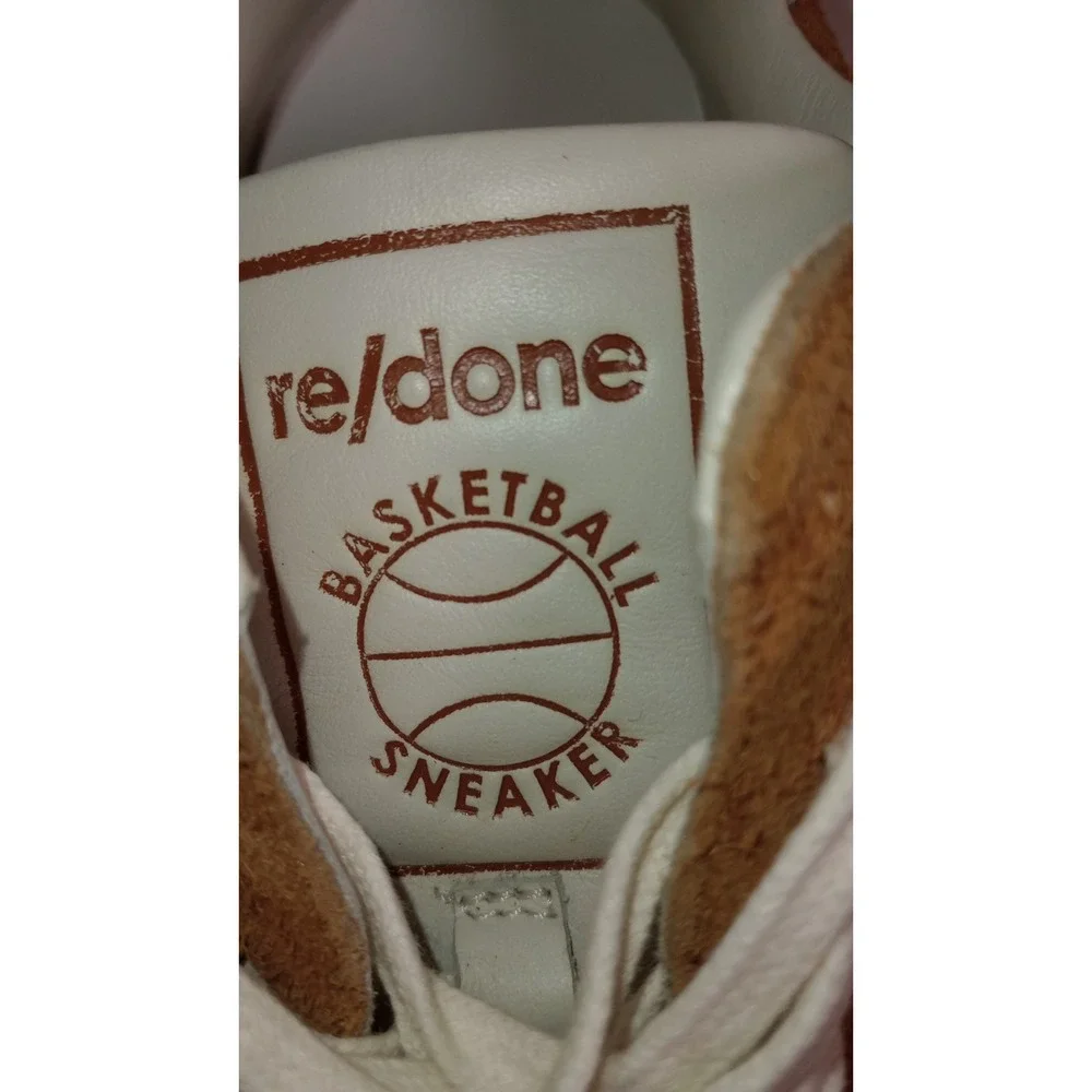 RE/DONE 80s Sustainable Basketball Color Block Brown Suede Sneaker W 8.5/9 Italy